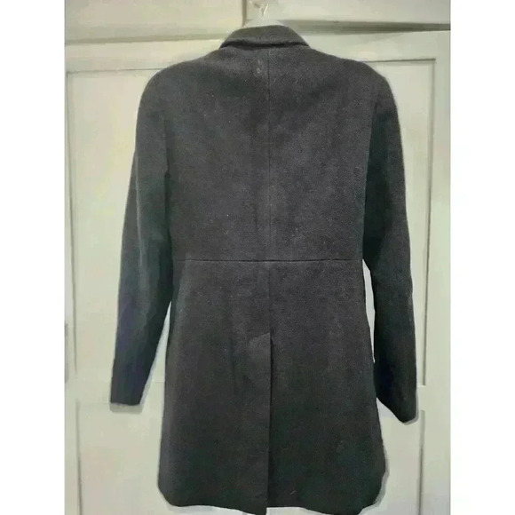 Anne Klein Black Wool Single Breasted Mid Length Coat Sz 6 - Picture 3 of 6
